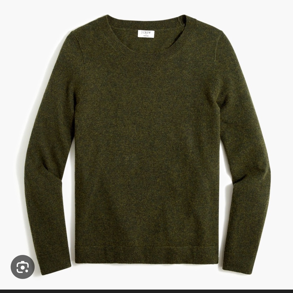 J.Crew Green Wool Blend Teddie Crewneck Sweater Medium Womens